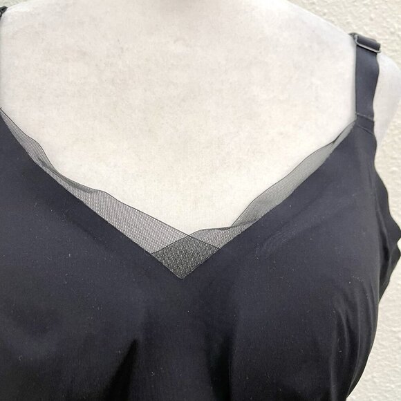Honeylove Crossover WireFree Lace Bra Removable Pads Black size 1X - Picture 8 of 11